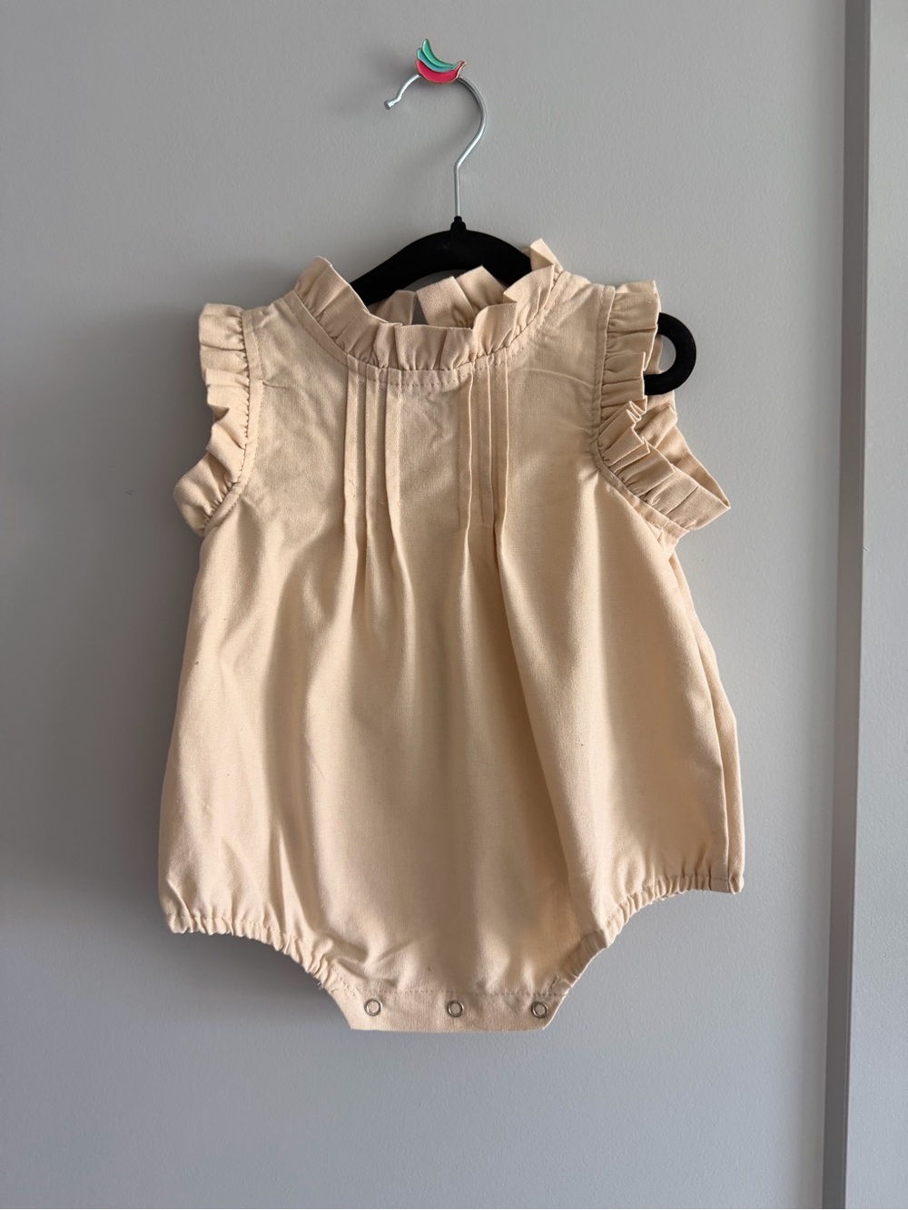 Classic Cream Ruffled Baby One-Piece Romper